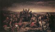 Soma Orlai Petrich Ms. Perenyi Gathering the Dead after the Battle at Mohacs oil painting